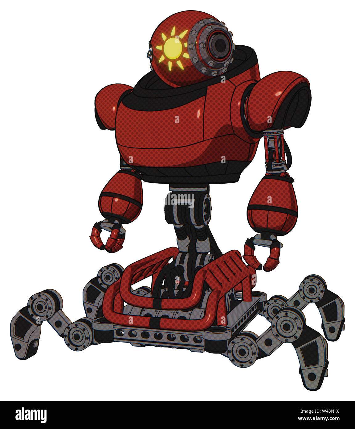 Accidentalmente Honorable Ten cuidado Bot containing elements: oval wide head, sunshine patch eye, steampunk iron  bands with bolts, heavy upper chest, insect walker legs. Material: cherry  Stock Photo - Alamy