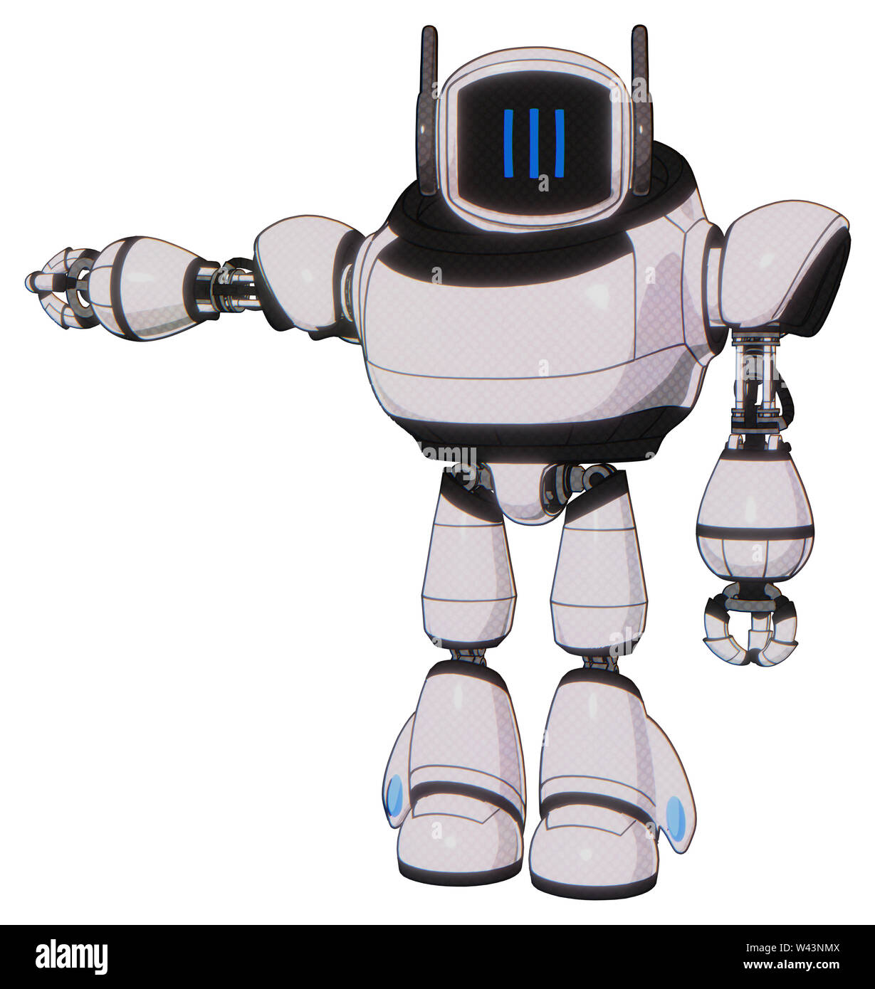 Bot containing elements: digital display head, three vertical line ...