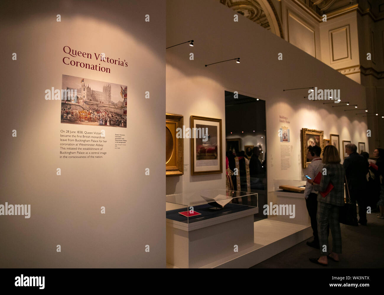 London, Britain. 19th July, 2019. People view exhibits during a media
