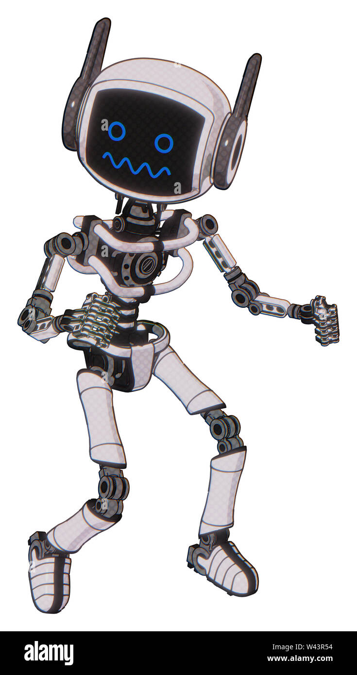 Android containing elements: digital display head, stunned expression ...