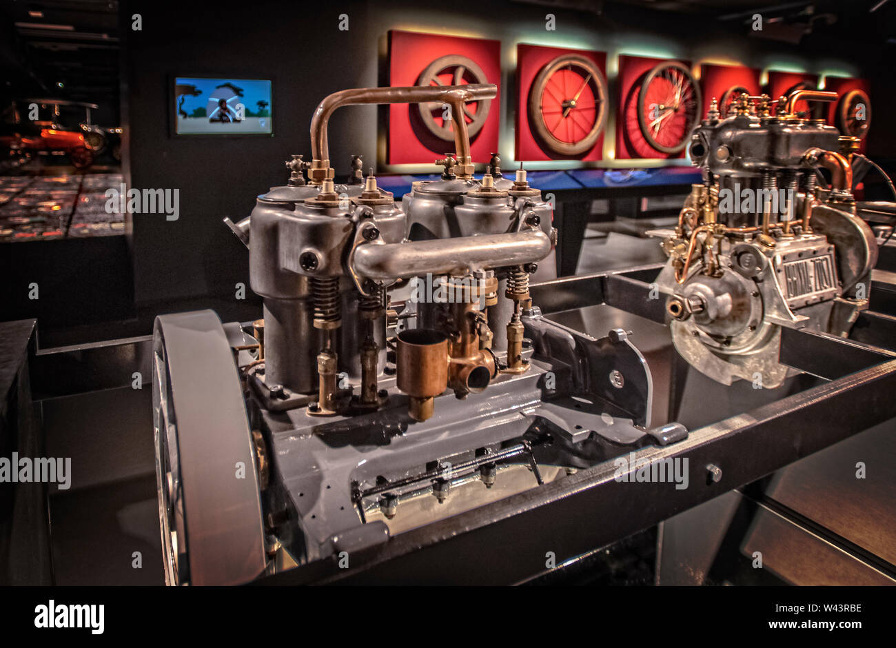 Italy Piedmont Turin Museo Dell’ Automonbile Torino ( Mauto ) - Italy 1906  - Engine  Fiat 10/12 Hp Stock Photo