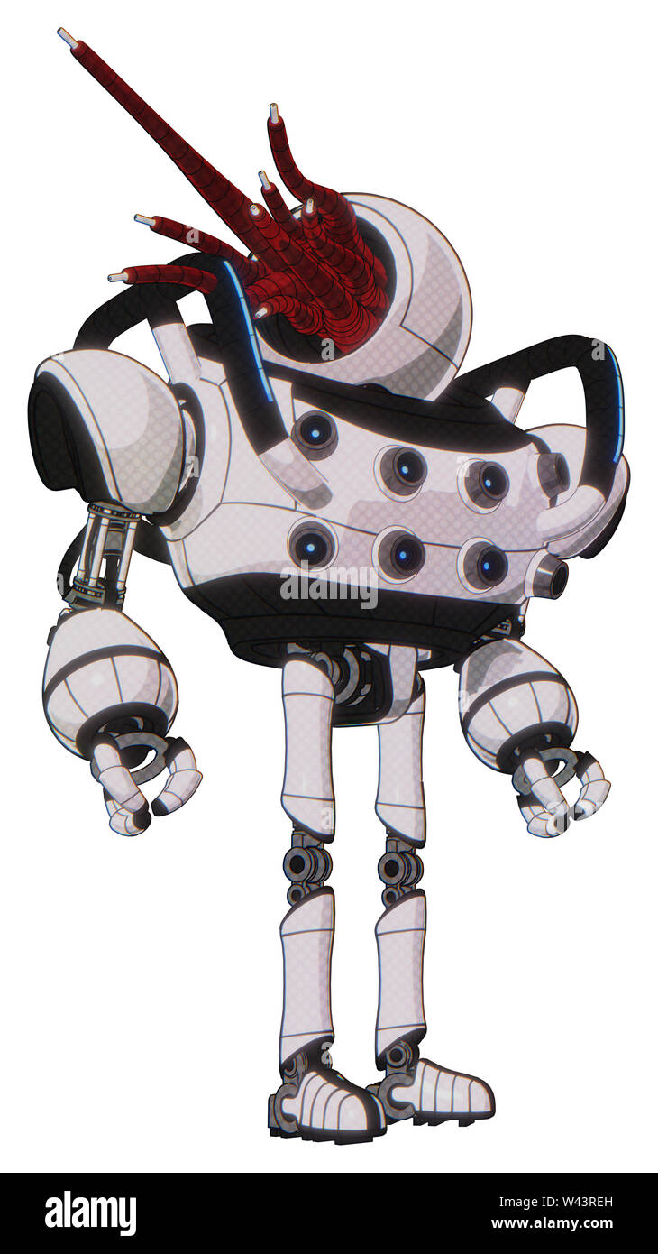 Robot Containing Elements Jellyfish Style Head Red Fiber Optic Tentacles Heavy Upper Chest Chest Energy Sockets Blue Strip Lights Ultralight Stock Photo Alamy