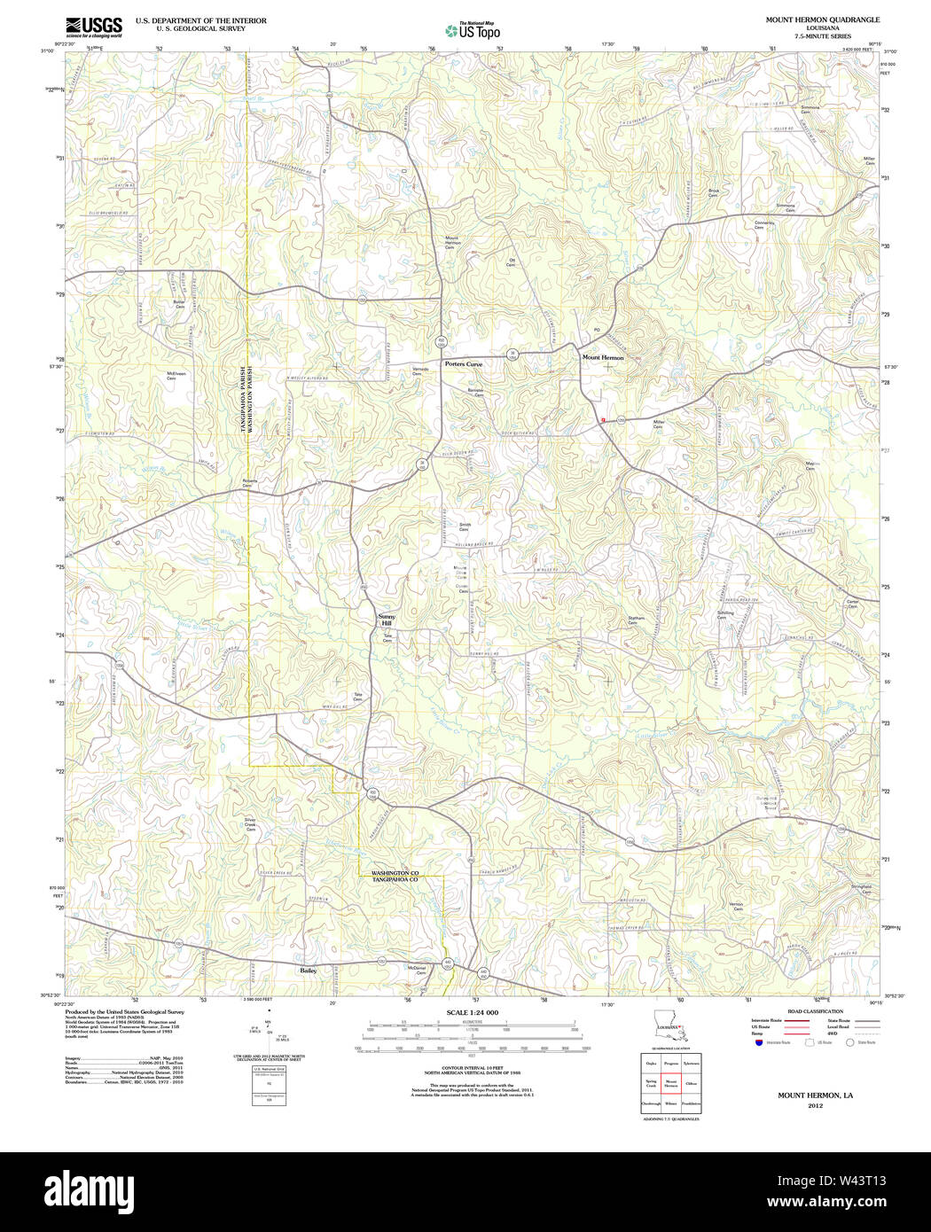 Mount Hermon Louisiana Map Hermon Map High Resolution Stock Photography And Images - Alamy