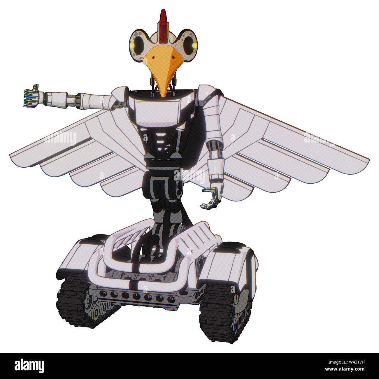 Automaton containing elements: bird skull head, yellow led protruding ...
