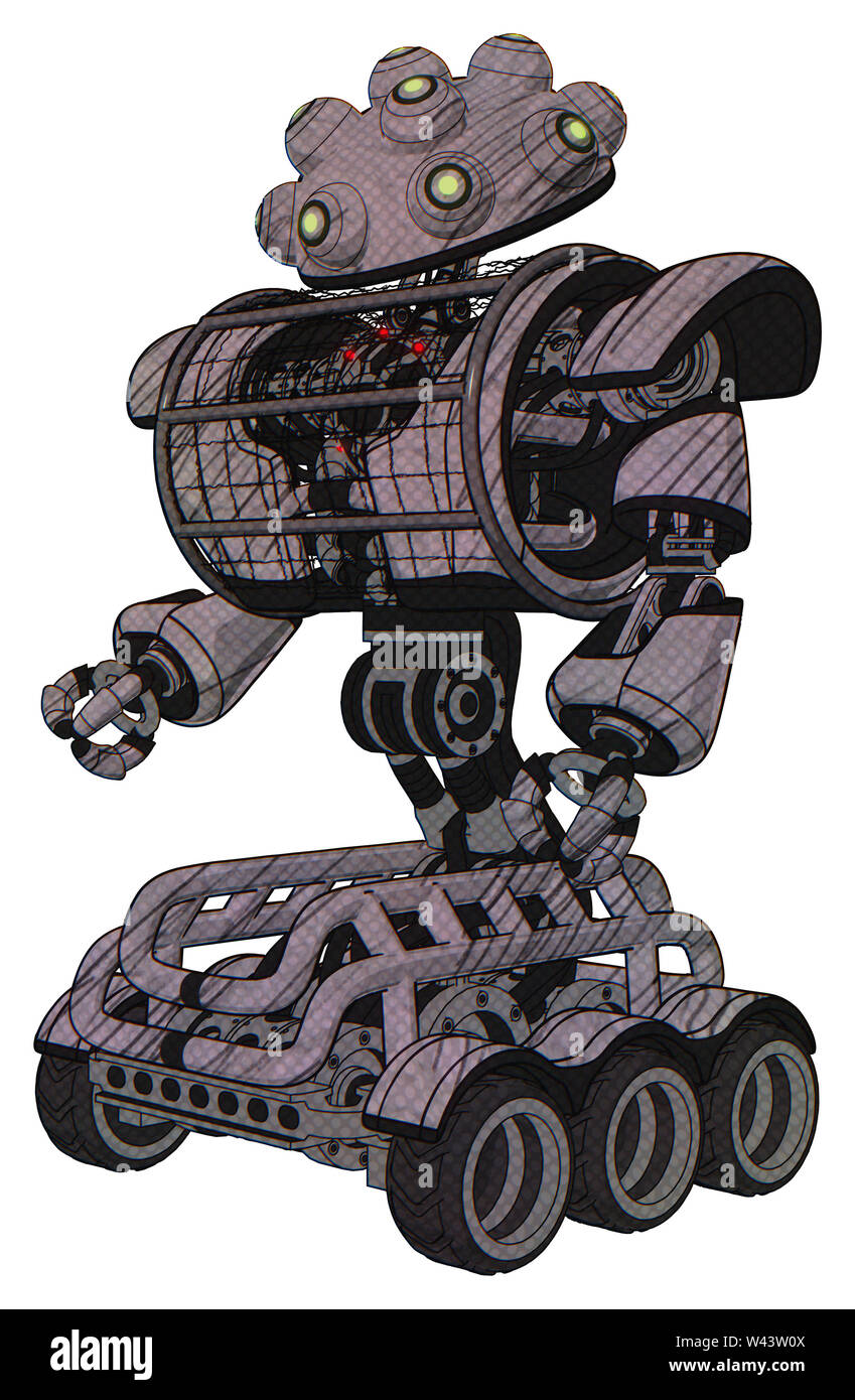 Automaton containing elements: techno multi-eyed domehead design, heavy ...