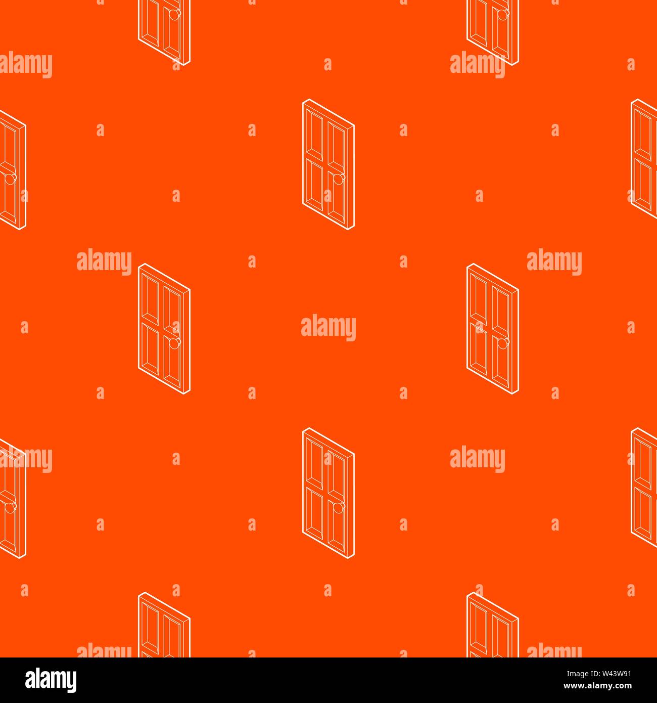 Wooden door pattern vector orange Stock Vector