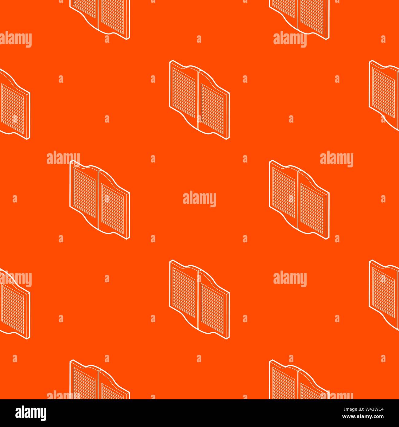 Doors in western saloon pattern vector orange Stock Vector