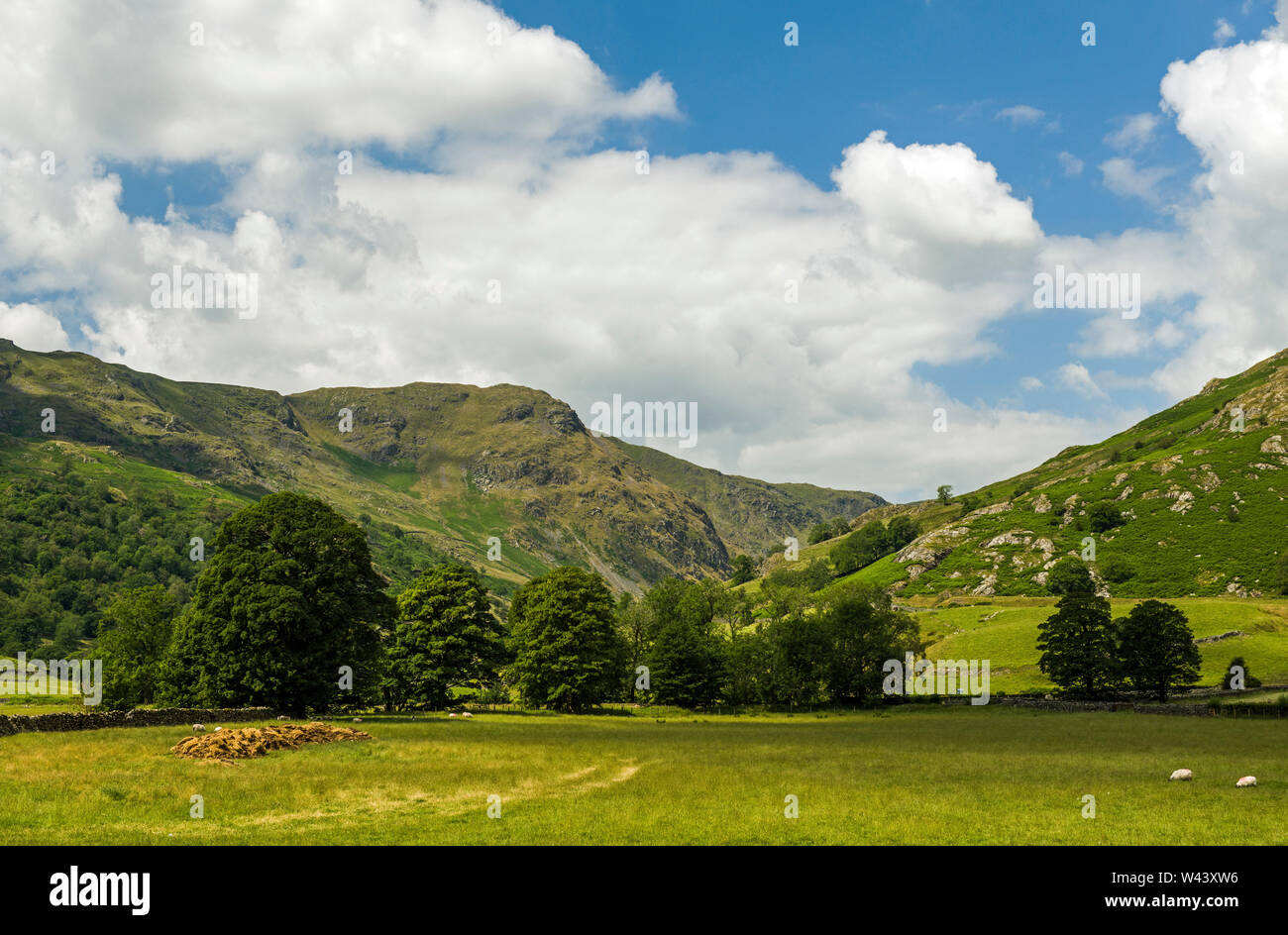 Longsleddale leading to Gatescarth Pass in the Lake District National Park Cumbria Stock Photo