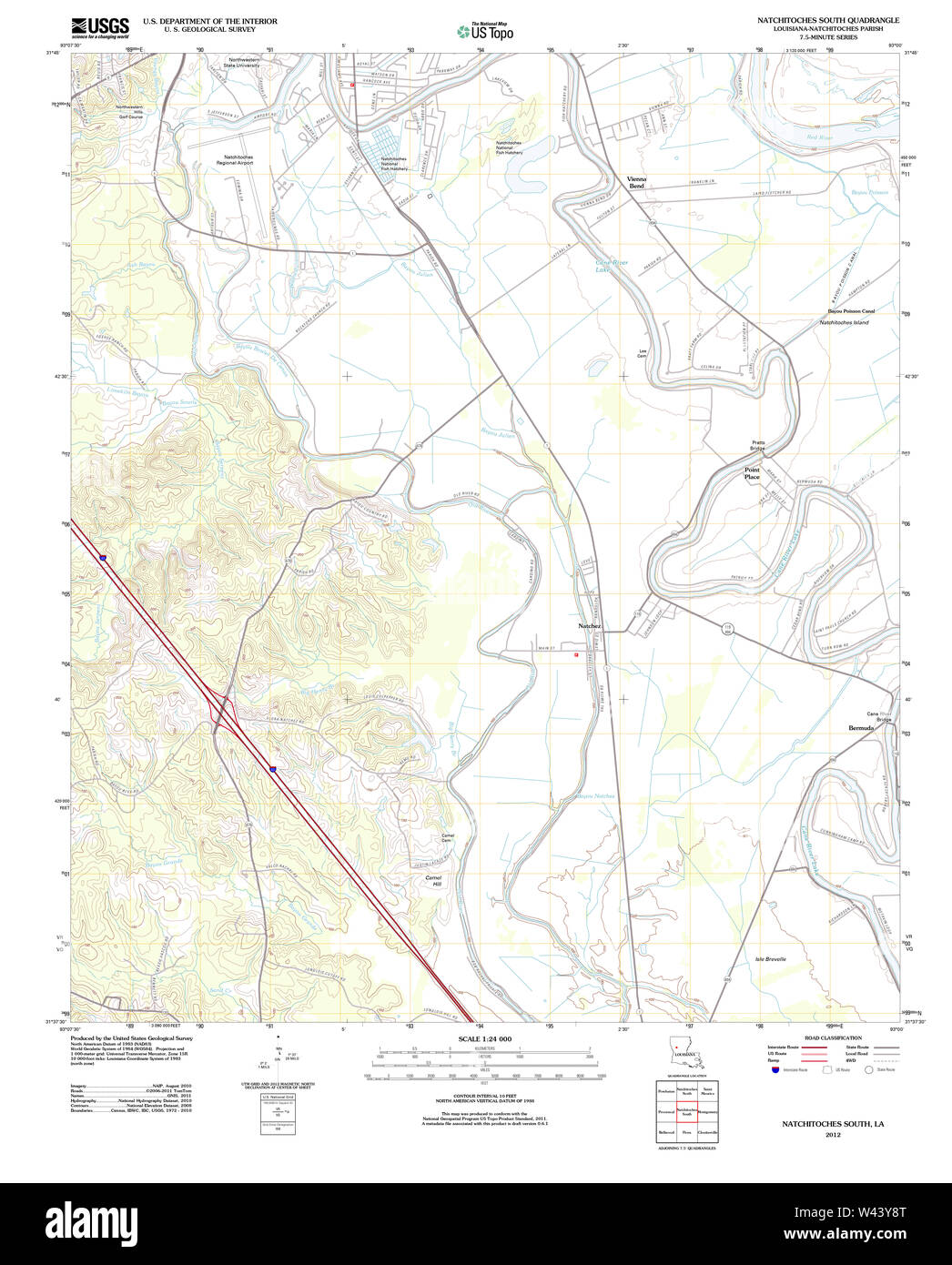 USGS Topographic Map of Natchitoches, Louisiana