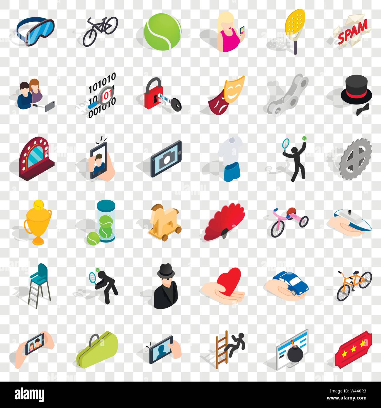 Hand icons set, isometric style Stock Vector