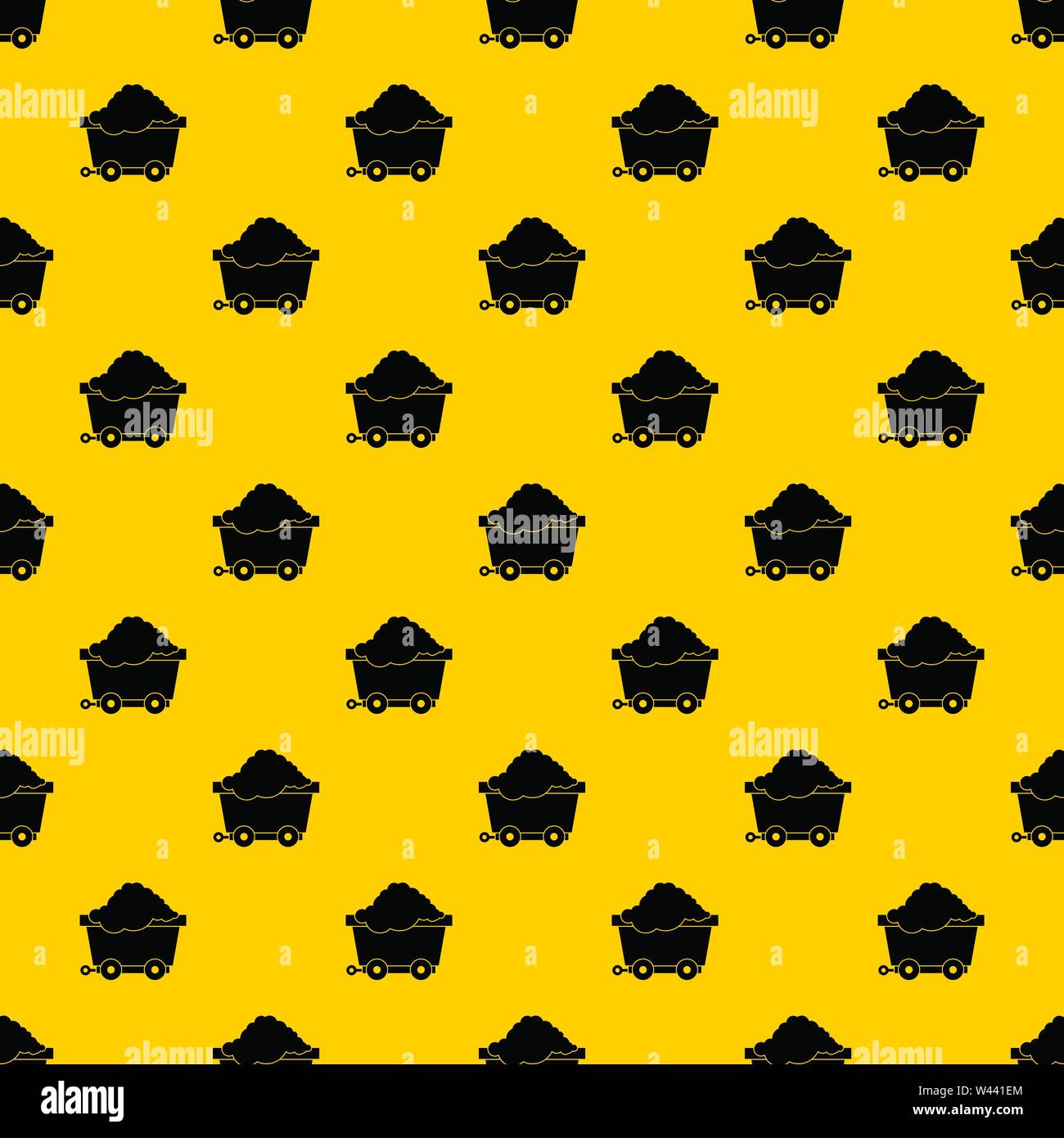 Cart on wheels with coal pattern vector Stock Vector