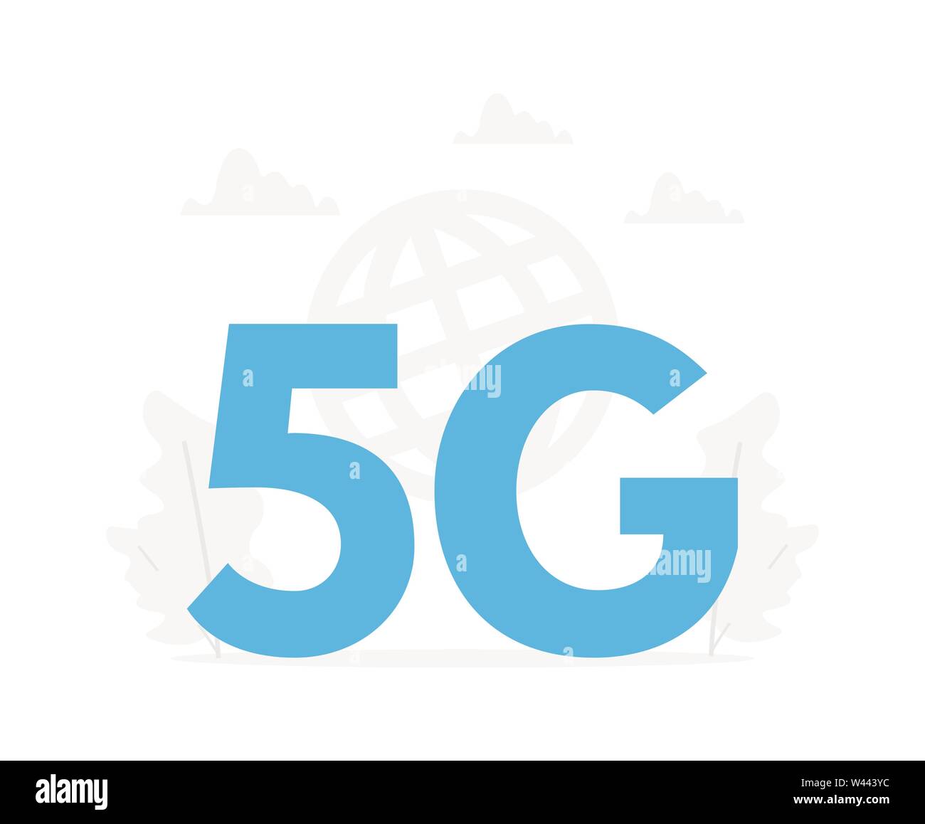 5G wireless network concept. Fifth generation internet technology, communication, fast connection Stock Vector