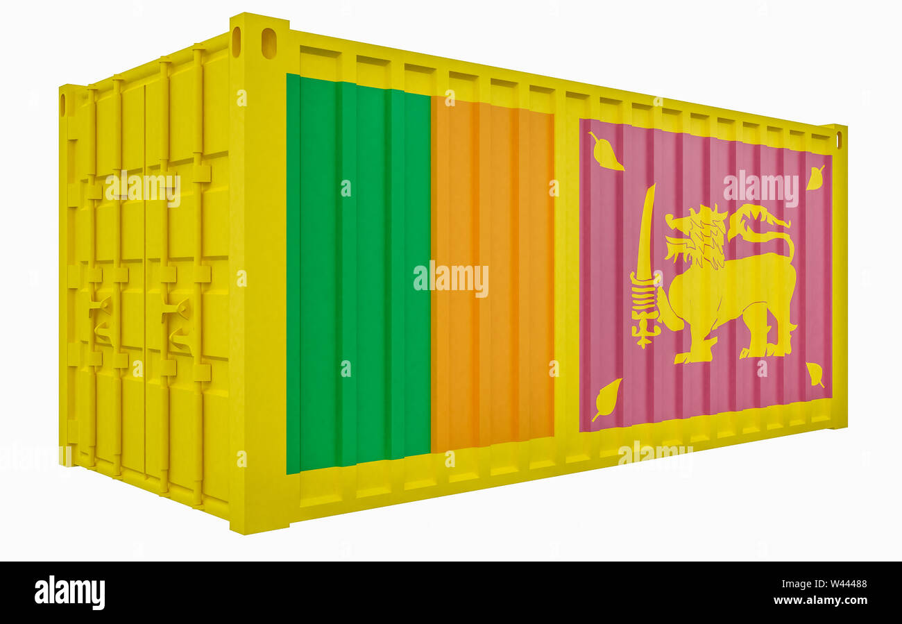 3D Render of Cargo Container with Sri Lanka Flag Stock Photo Alamy