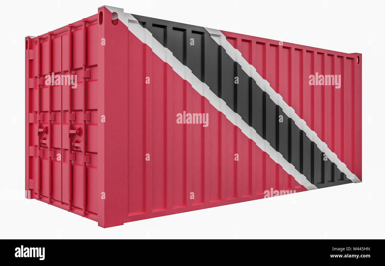 3D Render of Cargo Container with Trinidad and Tobago Flag Stock Photo Alamy