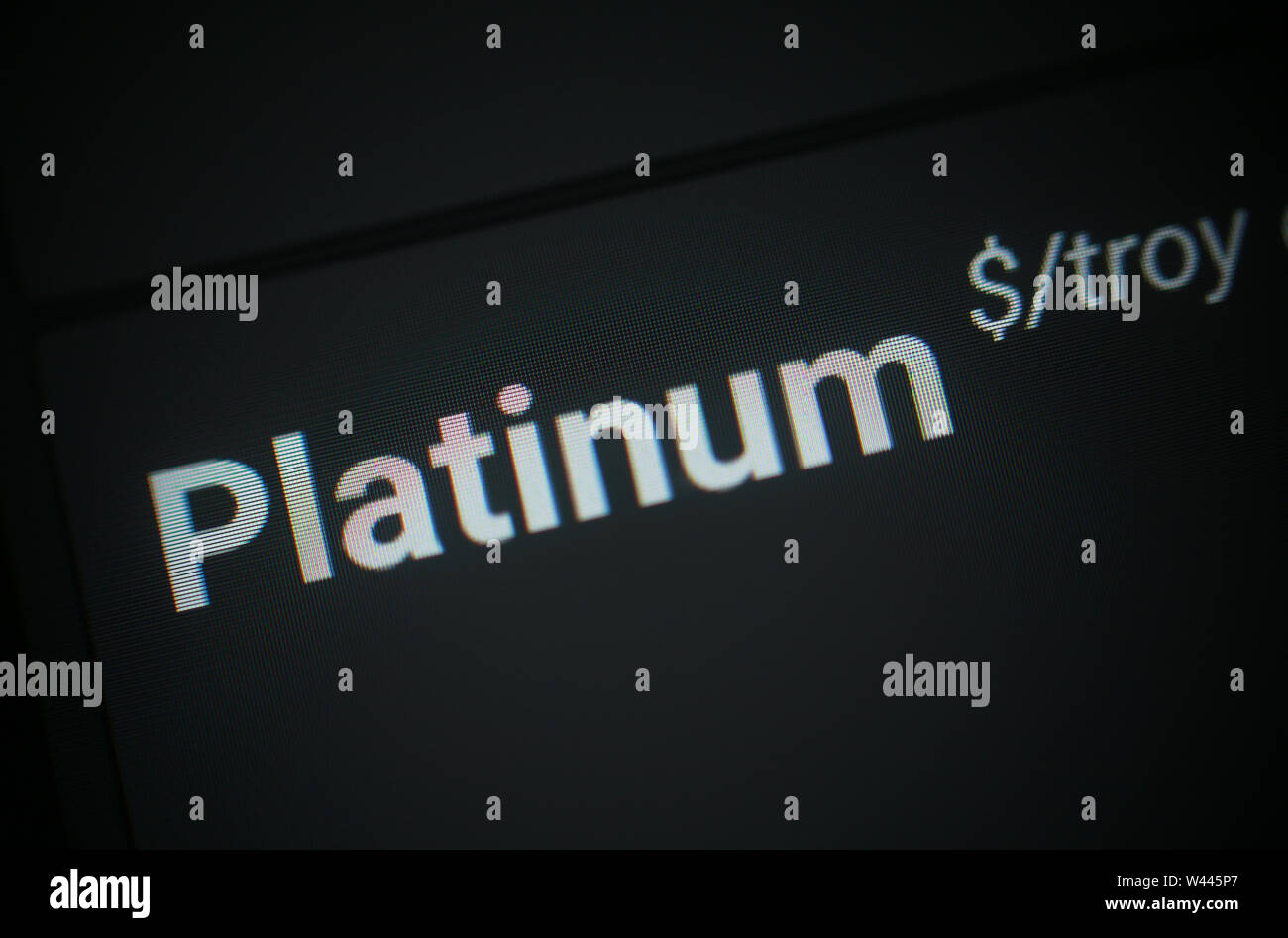 Platinum value sign on stock exchange Stock Photo Alamy