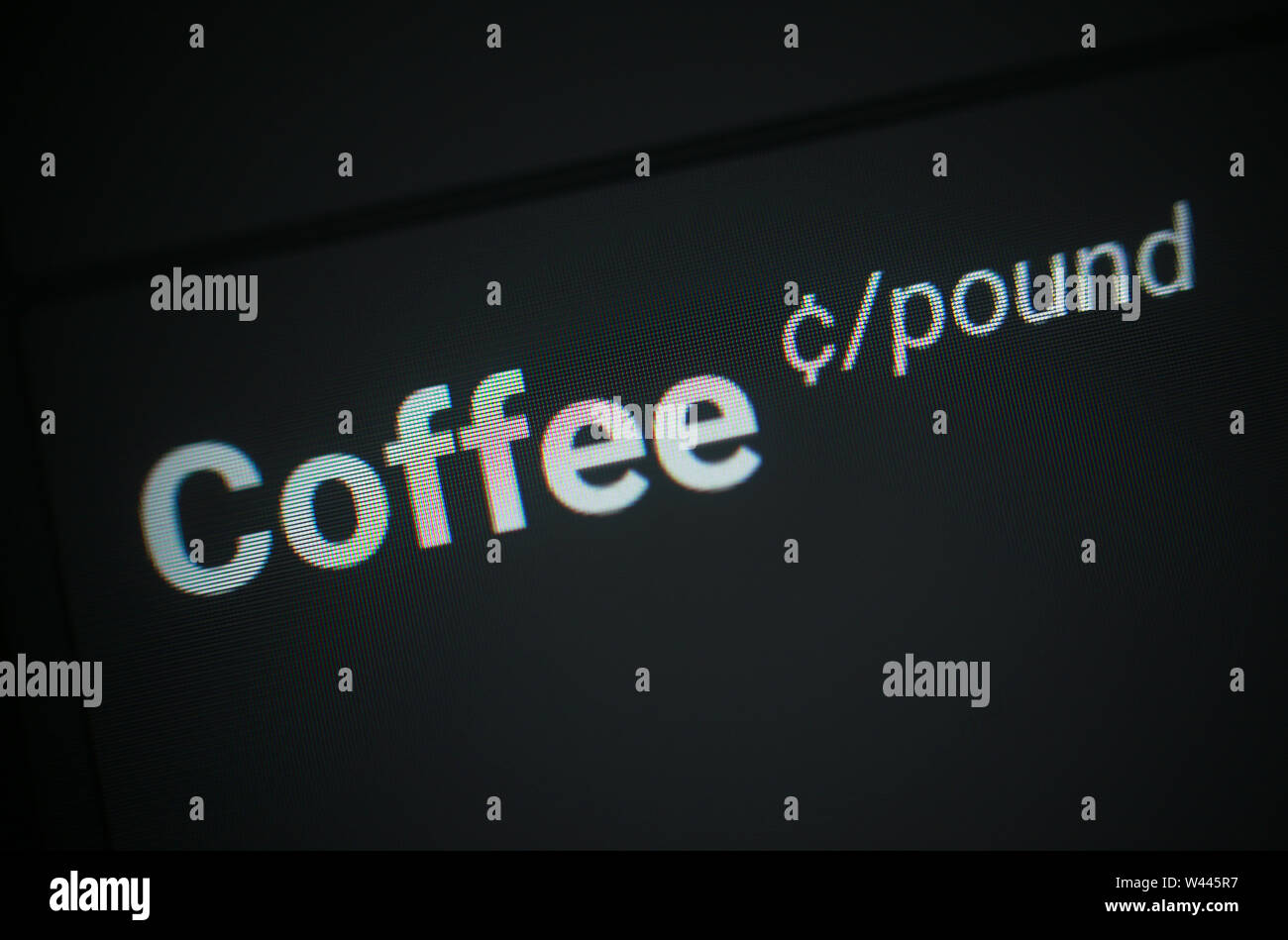 Coffee value sign on stock exchange Stock Photo Alamy