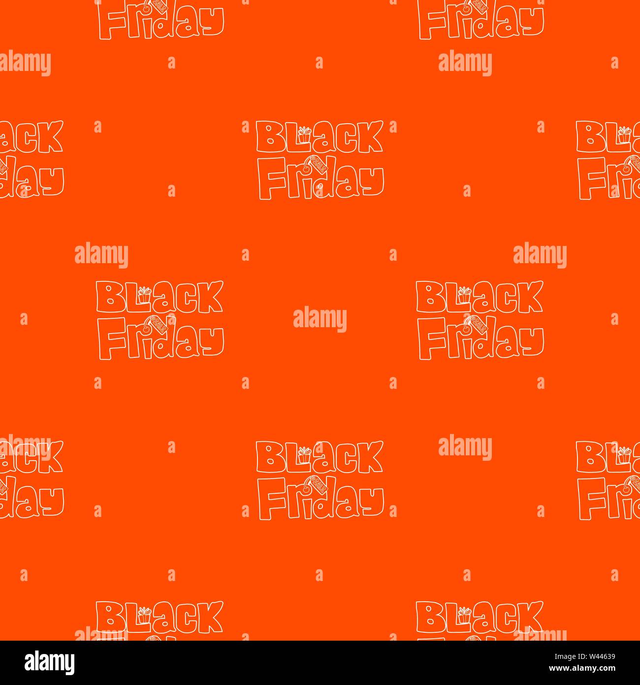 Black Friday pattern vector orange Stock Vector