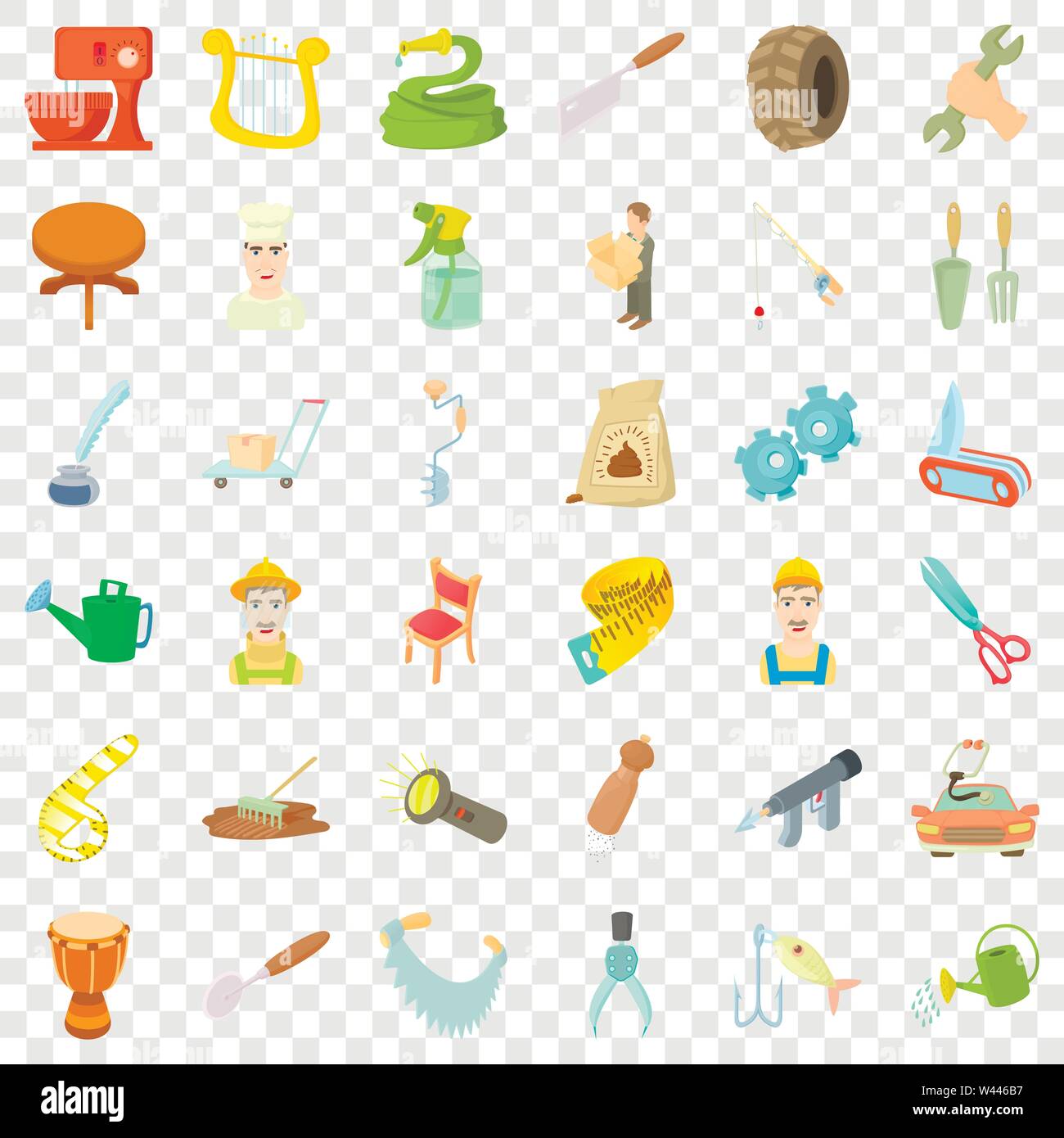 Farmer icons set, cartoon style Stock Vector Image & Art - Alamy