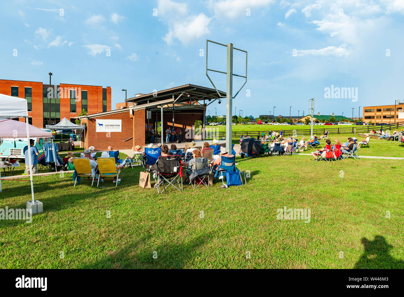 Custom Made Bluegrass performing at Southland Jamboree July 18, 2019 Stock Photo