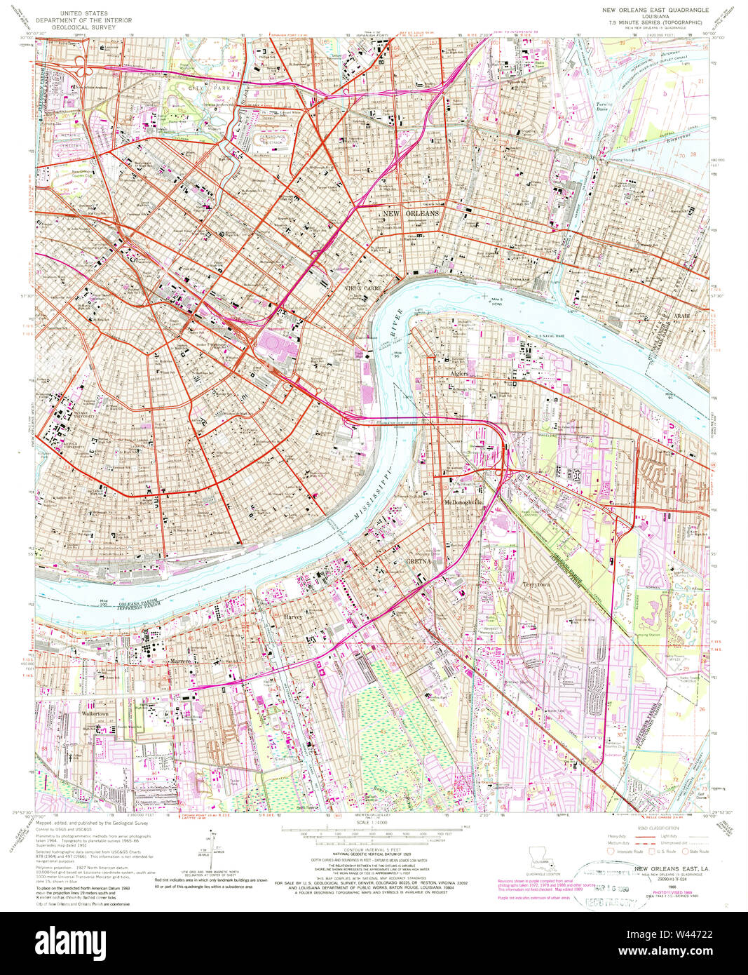New orleans east map hi-res stock photography and images - Alamy