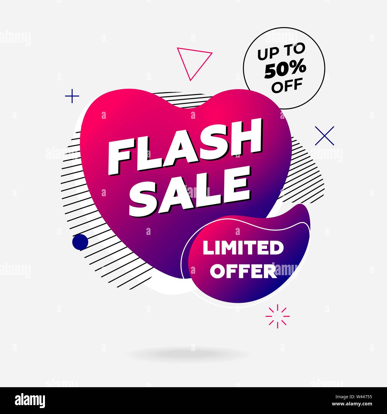 Flash Sale Banner Limited Offer Template Design On Abstract