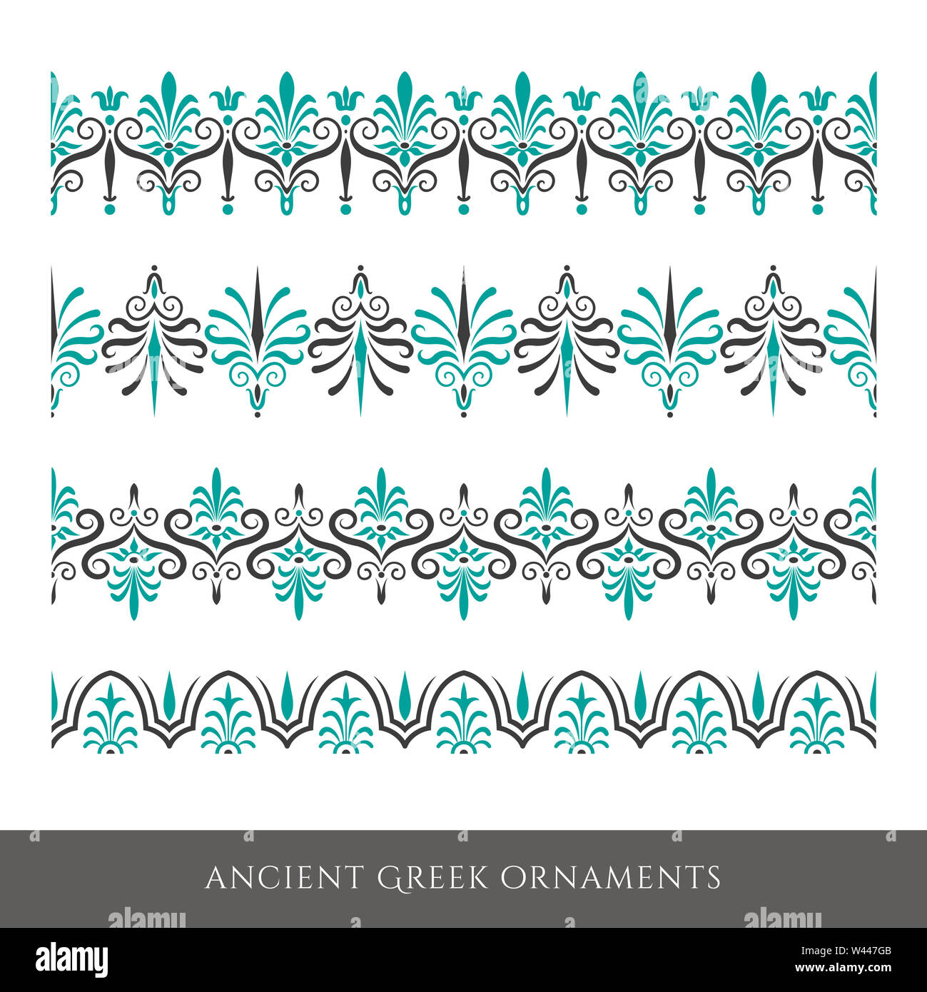 Set of decorative ancient greek seamless ornamental border Stock Photo ...