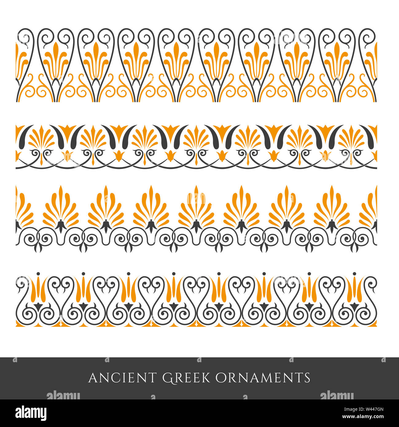 Set of decorative ancient greek seamless ornamental border Stock Photo ...