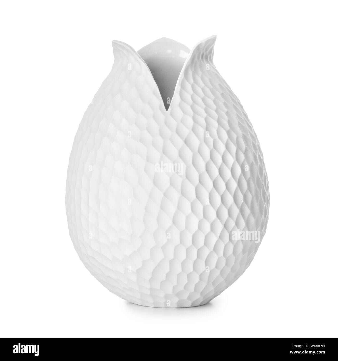 White Modern Original Designer Flower Vase Isolated On White