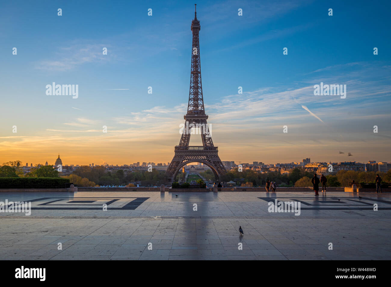 A view of Eiffel Tower with morning light from Palais de Chaillot in ...