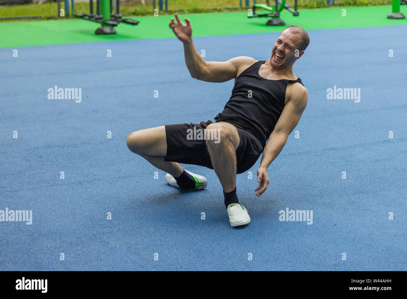 athletes sport injury fall exercise foot hurt training broken Stock