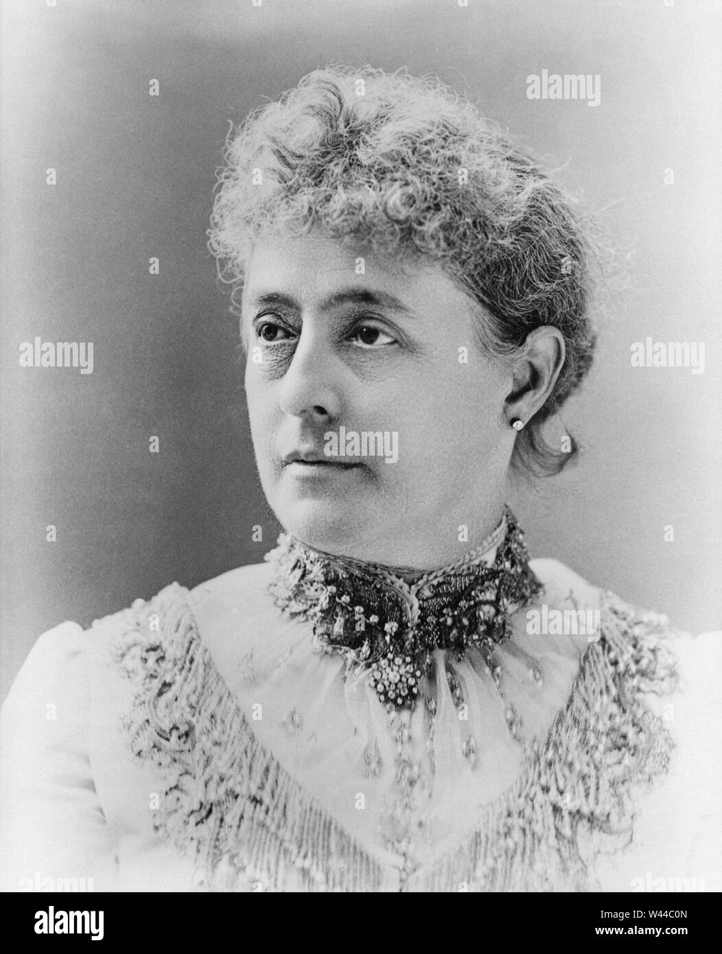 Caroline Harrison (1832-92), First Lady of the United States 1889-92, as Wife of U.S. President Benjamin Harrison, Photograph by Charles Parker, 1889 Stock Photo
