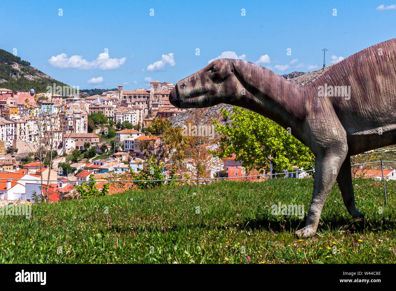 Ciudad de Cuenca vista desde el museo de Paleontología. Castilla la Mancha. España Stock Photo