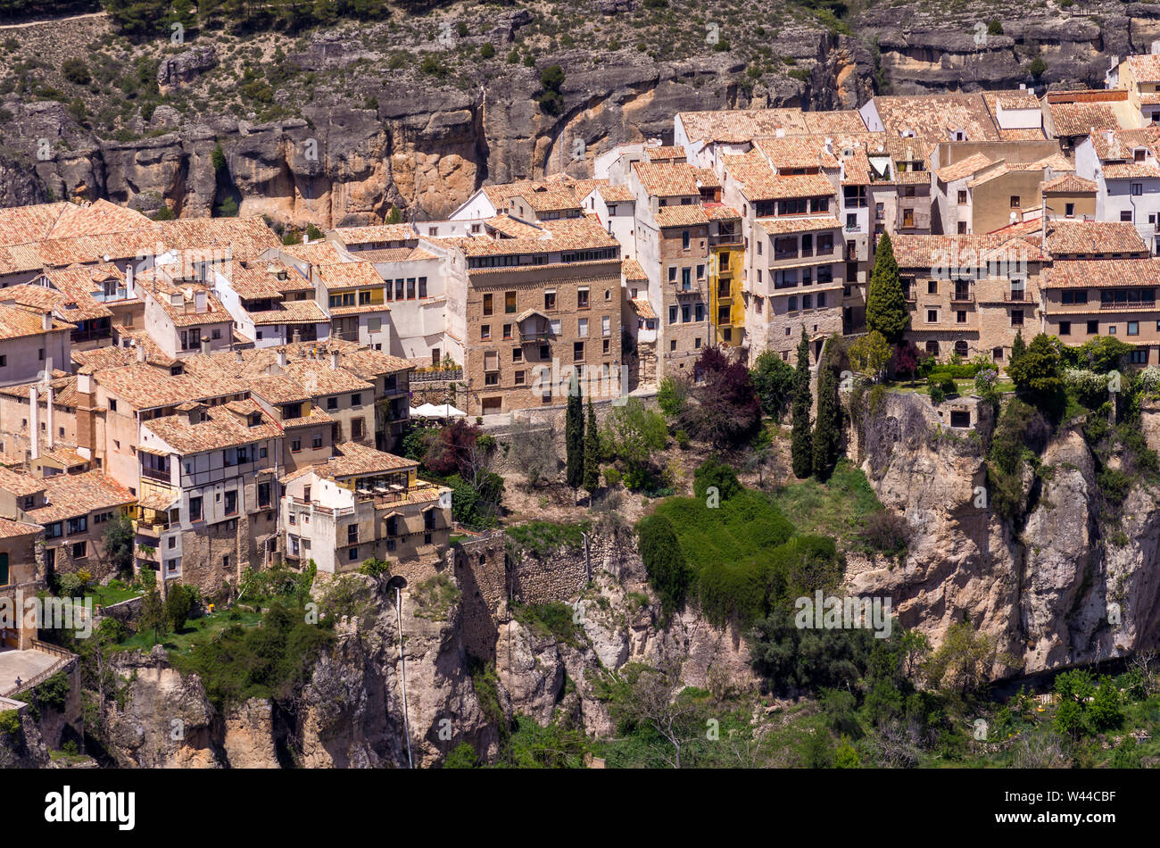 Vista aérea desde el cerro del Socorro de la ciudad de Cuenca. Castilla la Mancha. España Stock Photo