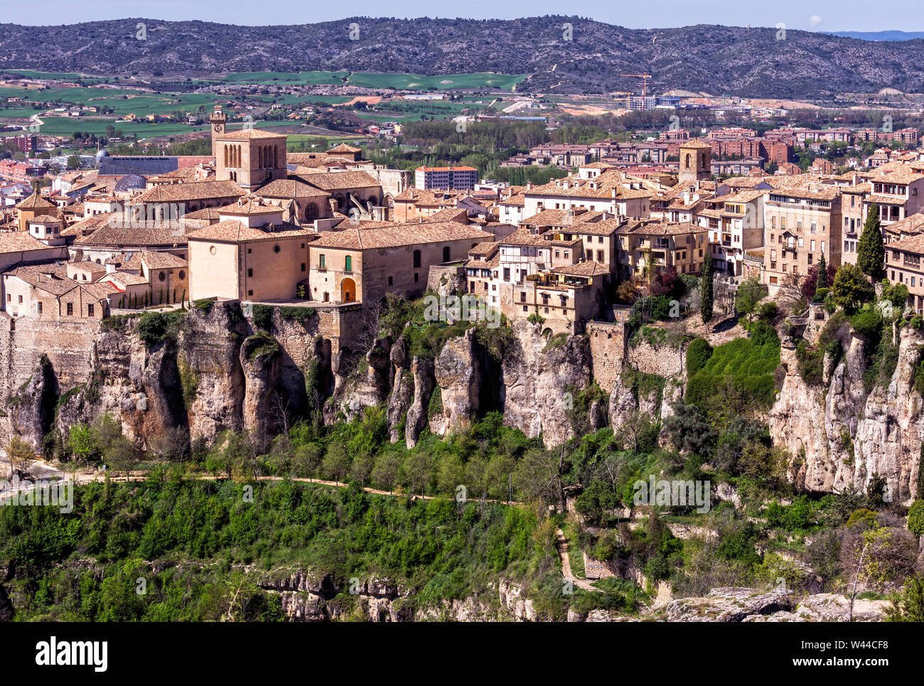 Vista aérea de la catedral de la ciudad de Cuenca. Castilla la Mancha. España Stock Photo