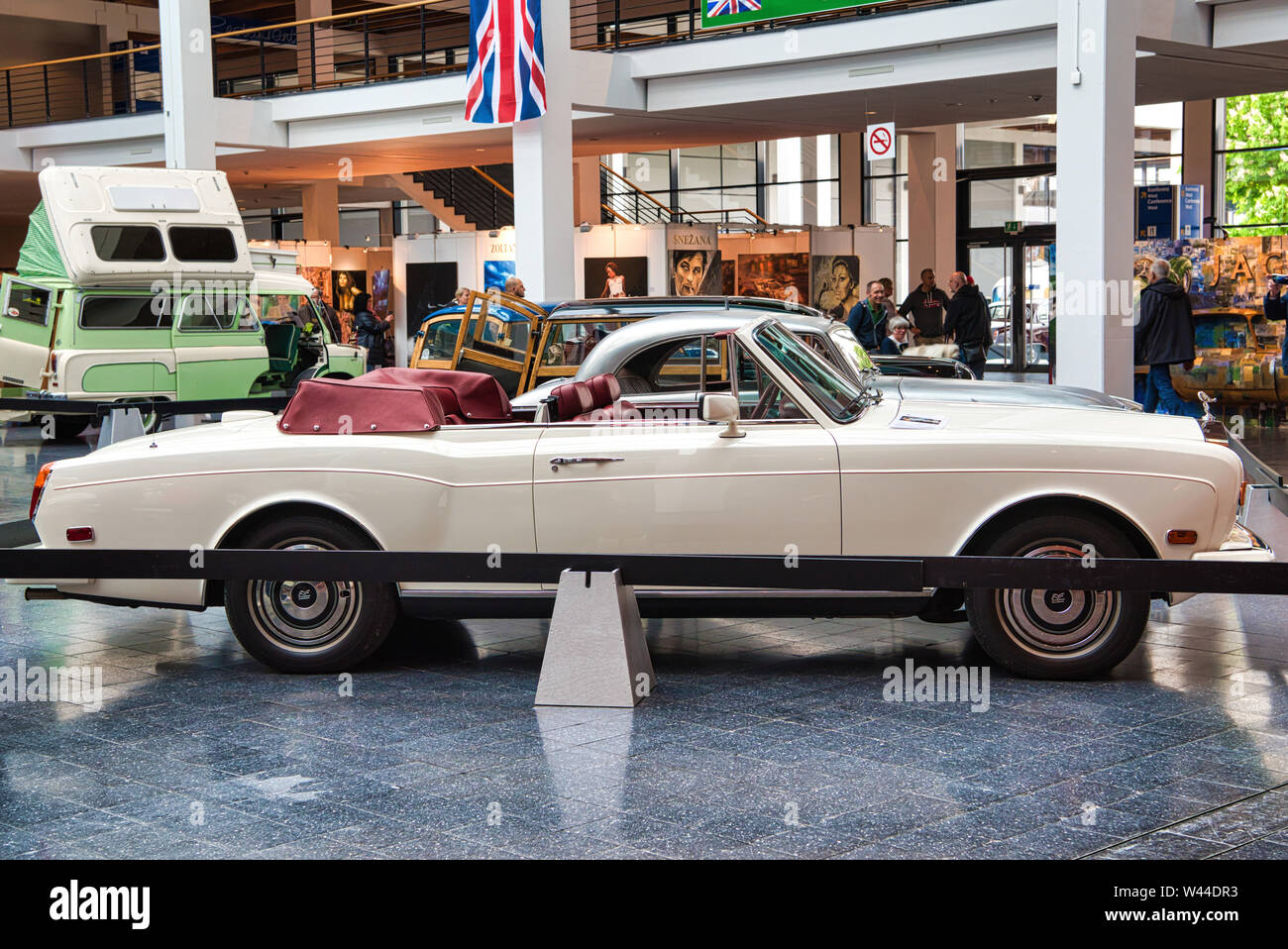 Friedrichshafen May 2019 White Rolls Royce Corniche 1986 Cabrio