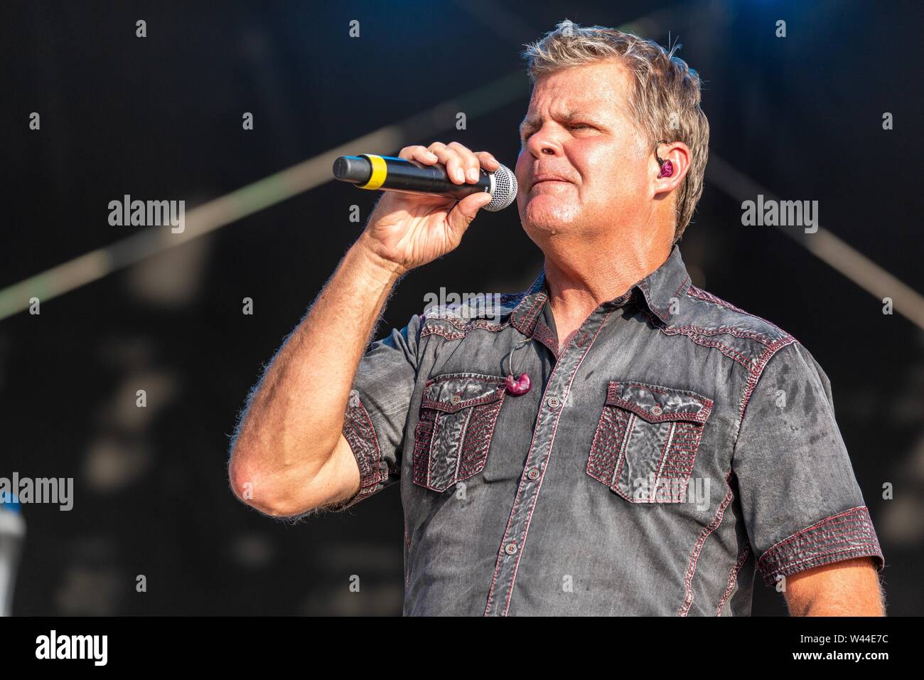 July 19, 2019 - Twin Lakes, Wisconsin, U.S - RICHIE MCDONALD of Lonestar during the Country Thunder Music Festival in Twin Lakes, Wisconsin (Credit Image: © Daniel DeSlover/ZUMA Wire) Stock Photo