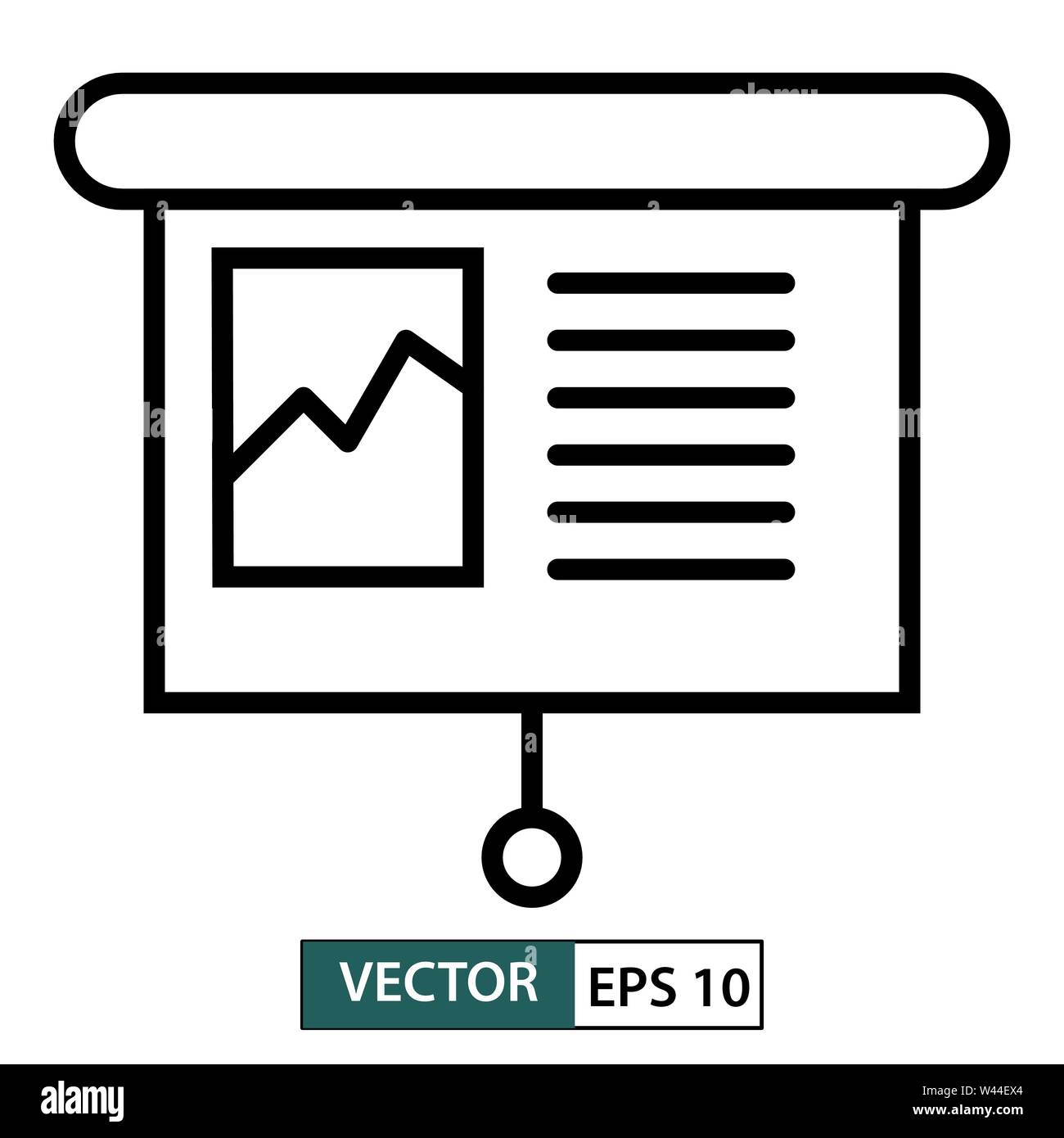 Presentation vector icon. Line style. isolated on white background ...