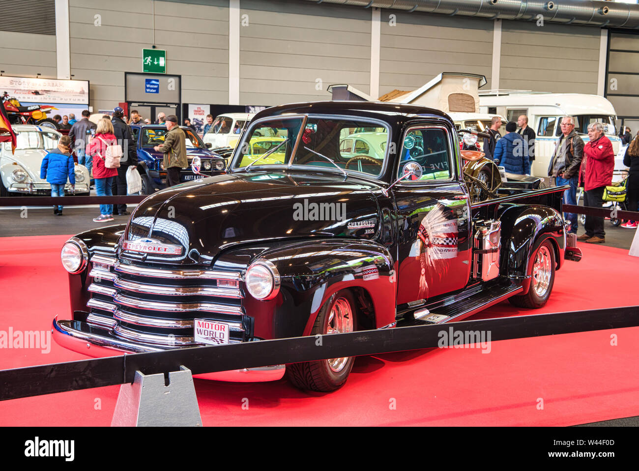 FRIEDRICHSHAFEN MAY 2019 black CHEVROLET 3100 1954 pickup at