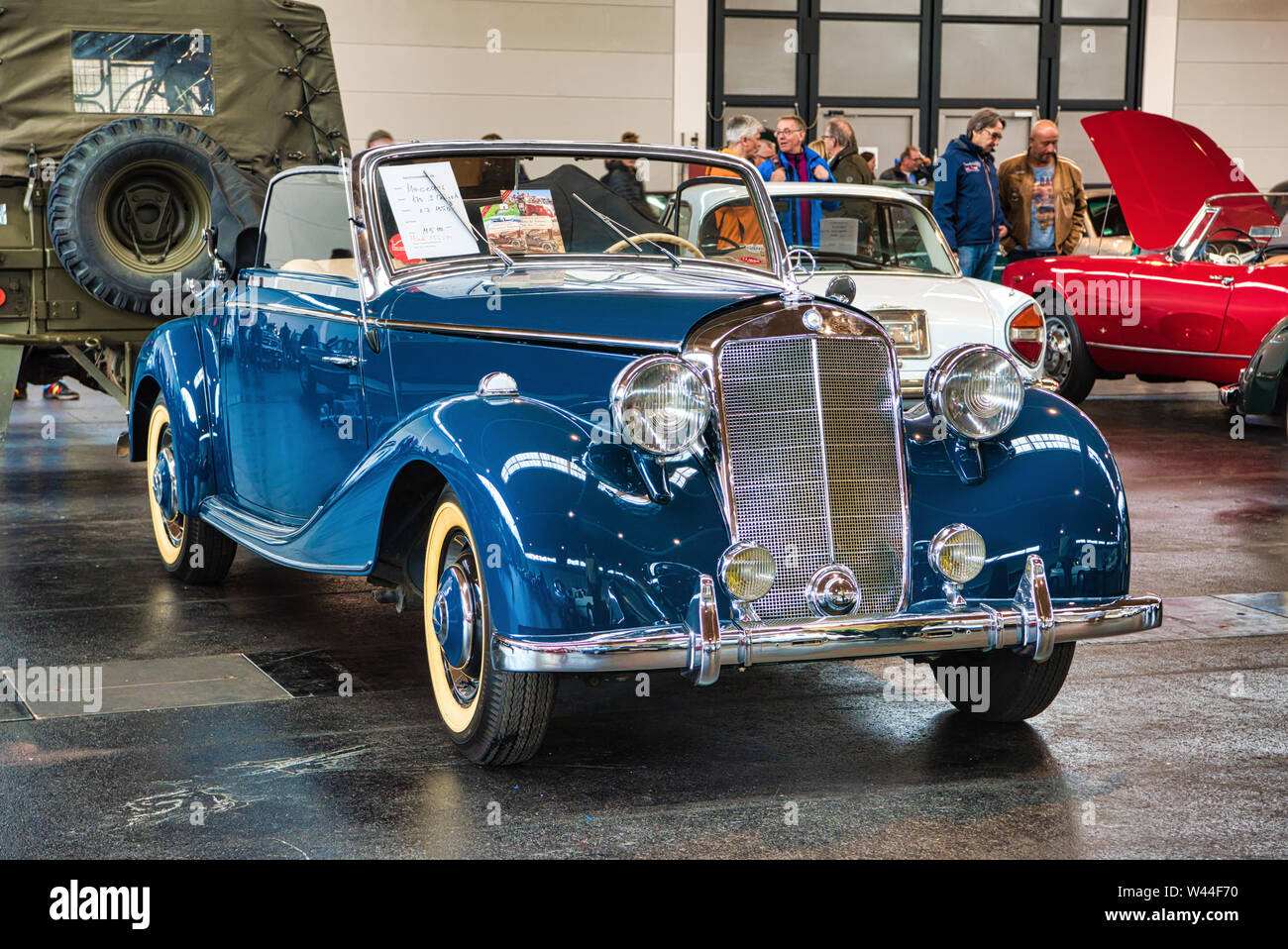 Friedrichshafen May 19 Blue Mercedes Benz 170 W136 1950 Cabrio At Motorworld Classics Bodensee On May 11 19 In Friedrichshafen Germany Stock Photo Alamy