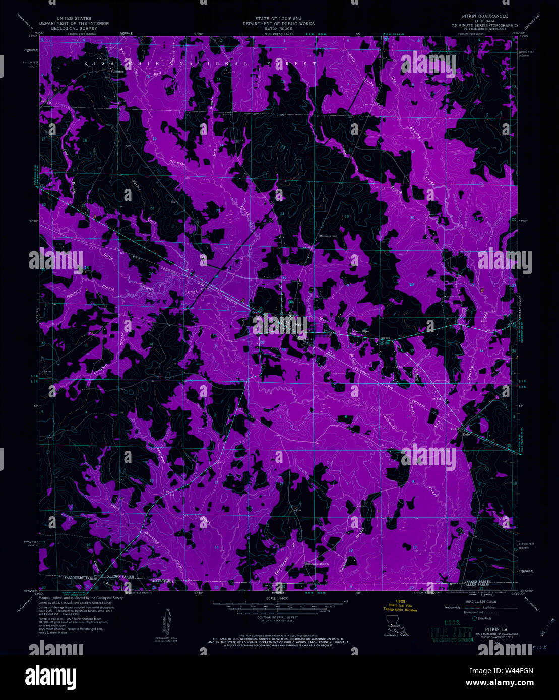 Map of pitkin louisiana hi-res stock photography and images - Alamy