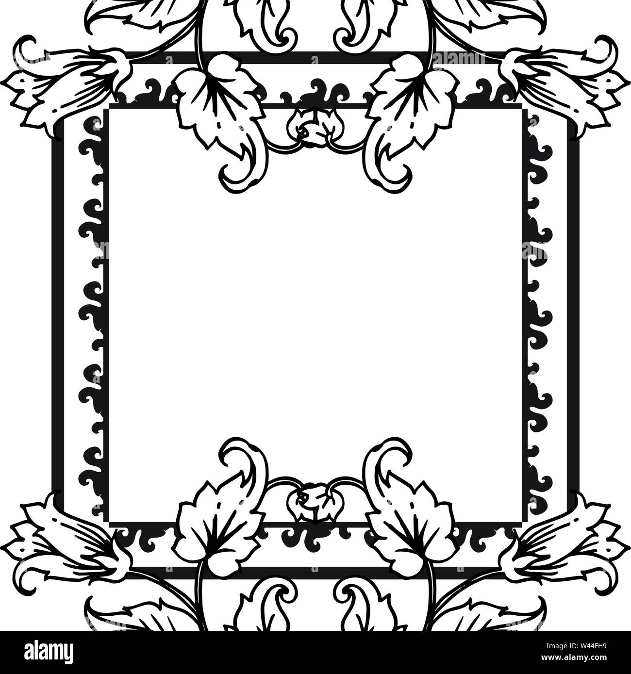 Beautiful flower and leaves, decoration banners, posters. Vector illustration Stock Vector Image