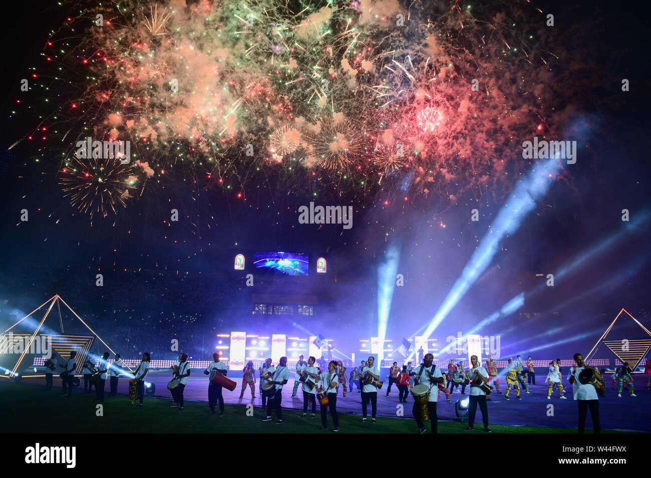 Cairo. 19th July, 2019. Photo taken on July 19, 2019 shows the closing ceremony of the 2019 Africa Cup of Nations in Cairo, Egypt. Credit: Wu Huiwo/Xinhua/Alamy Live News Stock Photo