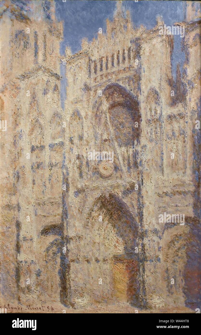 Rouen Cathedral: The Portal (Sunlight) - by Claude Monet