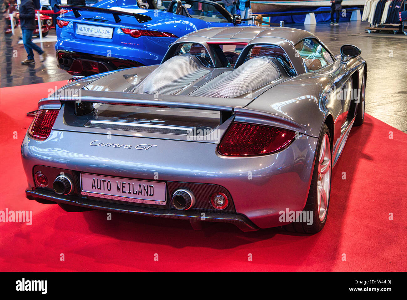 FRIEDRICHSHAFEN - MAY 2019: silver PORSCHE CARRERA GT 2002