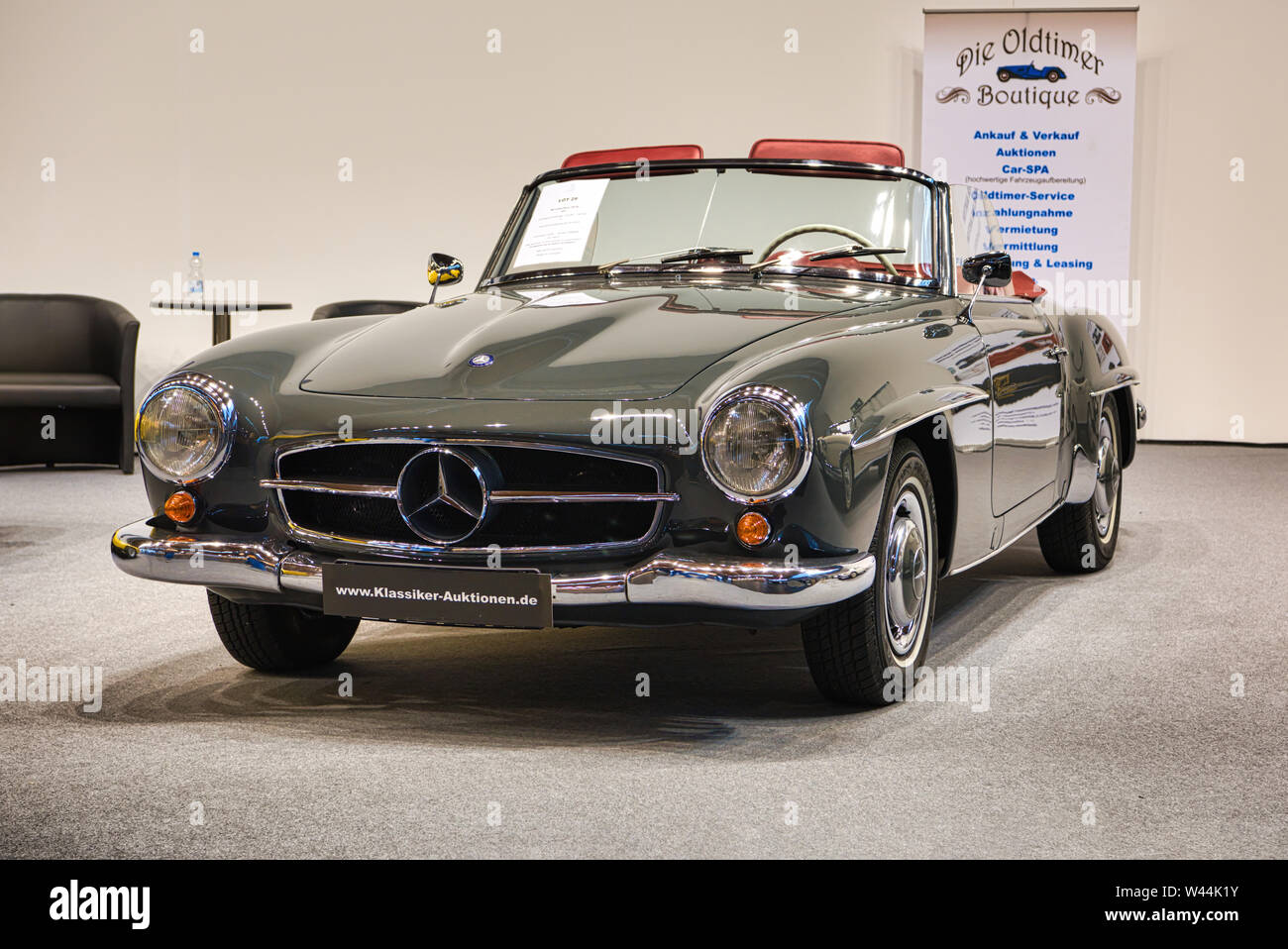 Friedrichshafen May 19 Gray Grey Mercedes Benz 190 Sl 1957 Cabrio Roadster At Motorworld Classics Bodensee On May 11 19 In Friedrichshafen Ge Stock Photo Alamy