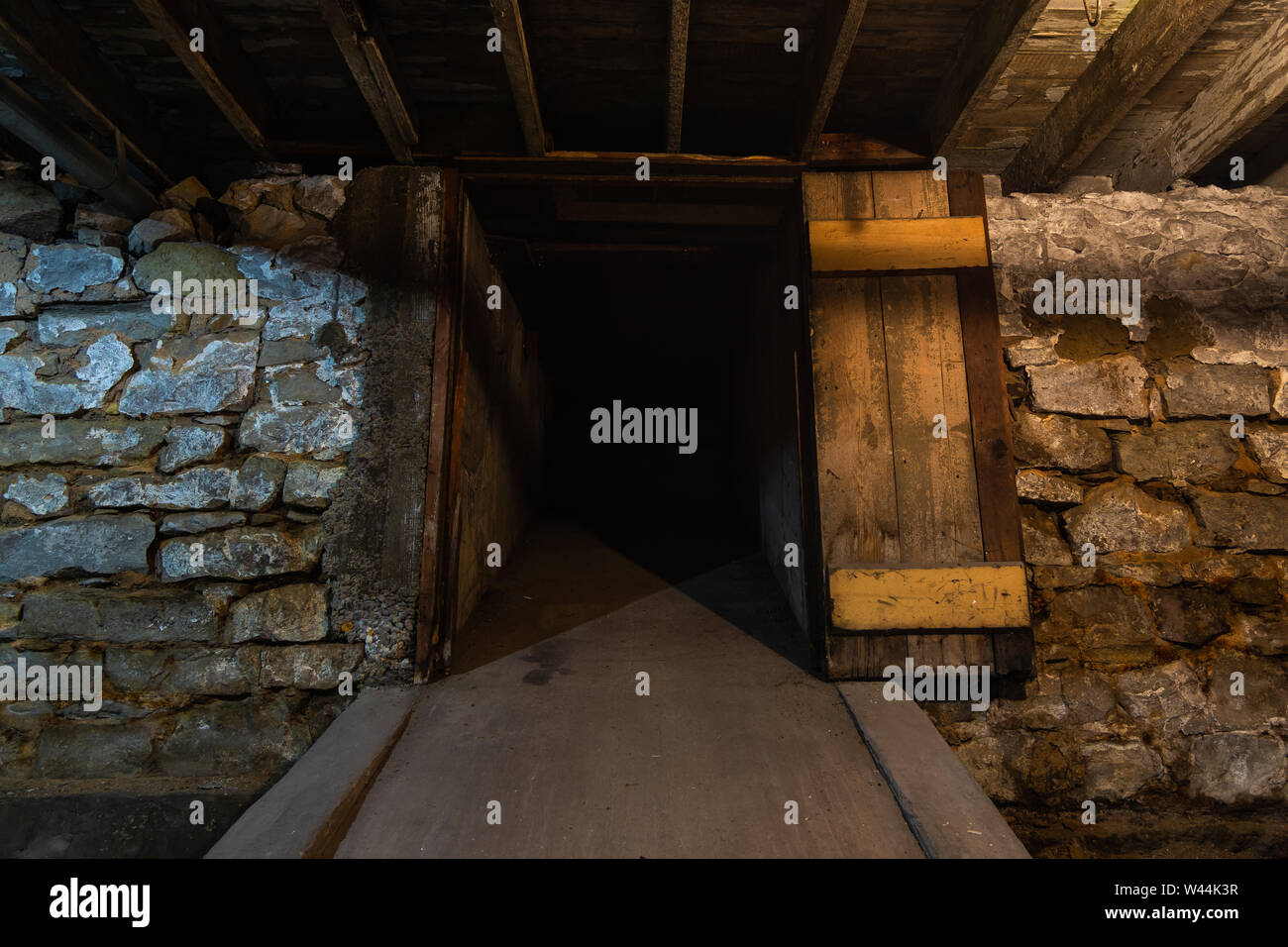 Old concrete loading chute in warehouse basement Stock Photo Alamy