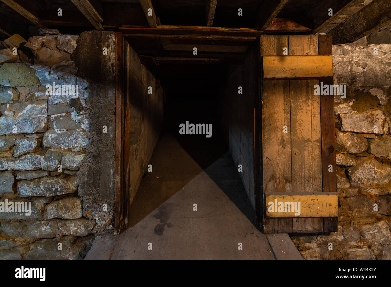 Old concrete loading chute in warehouse basement Stock Photo Alamy