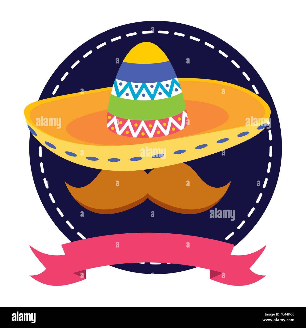 mexican hat traditional with mustache Stock Vector Image & Art - Alamy
