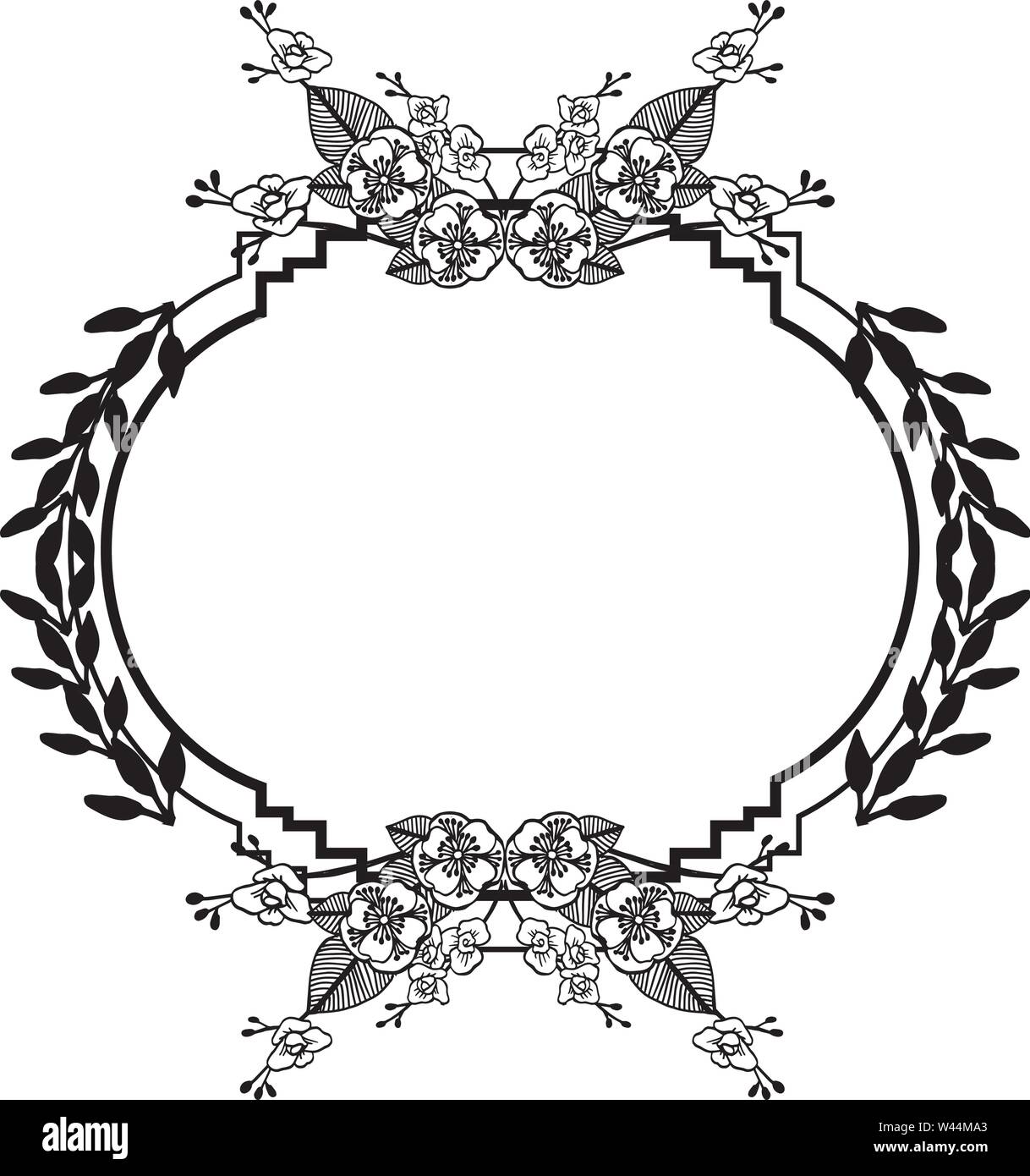 Decoration pattern of floral frame, beautiful, cute, unique, for