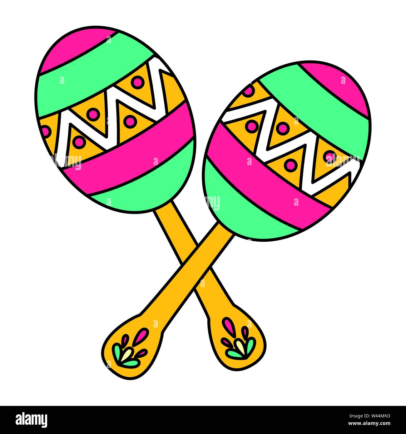mexican maracas traditional instrument icon Stock Vector Image & Art